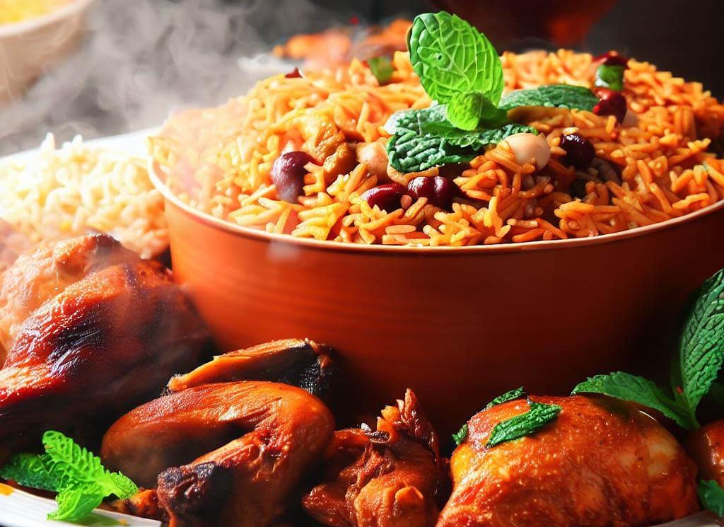 How to Make the Best Nigerian Jollof Rice with Mint Microgreens